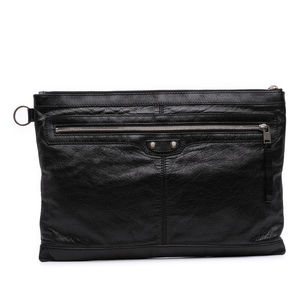 Pre-Loved Balenciaga Lambskin Motocross Classic Clip L Clutch